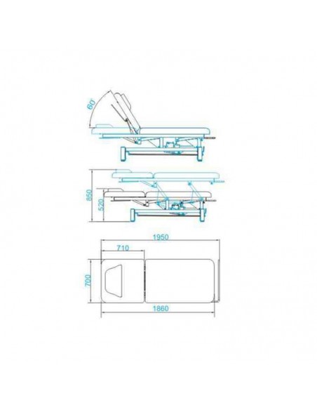 Electric bed for massage azzurro 684 1 strong White
