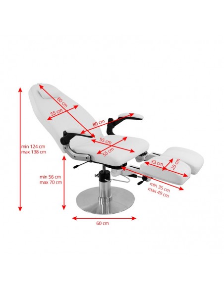 Hydraulic podiatry chair azzurro 713a white