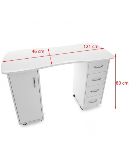 Desk 2027 bp white two cabinets
