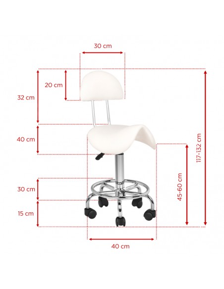 Cosmetic stool 6001 white
