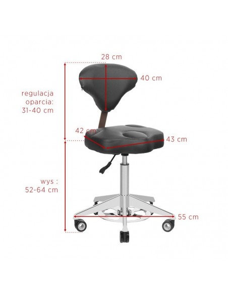 Azzurro 156f bump-up white cosmetic stool