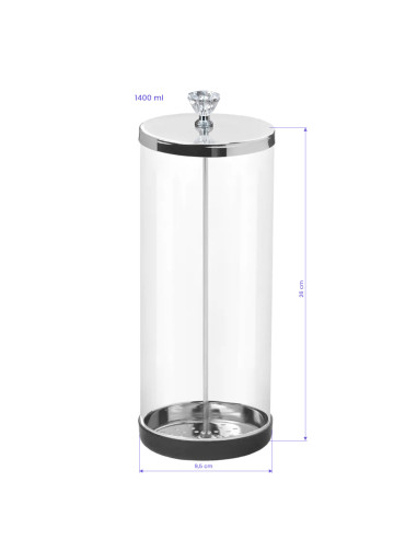 Glass container for disinfecting tools, 1400ml