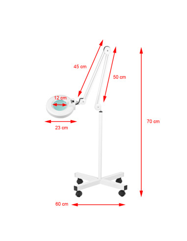 S4 LED magnifier lamp + LED tripod reg. light intensity