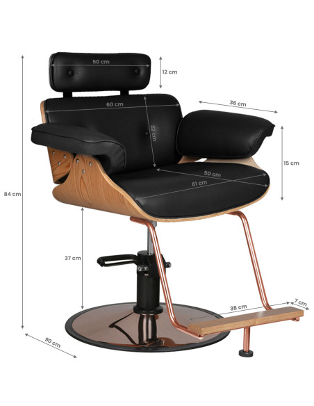 Gabbiano hairdressing chair florence black