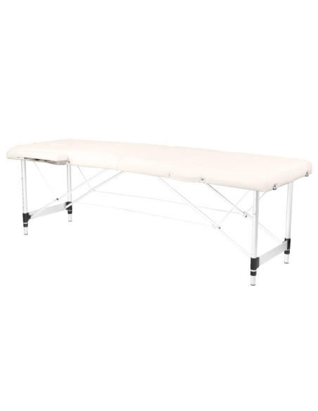 Folding massage table, aluminum comfort, 2-section cream