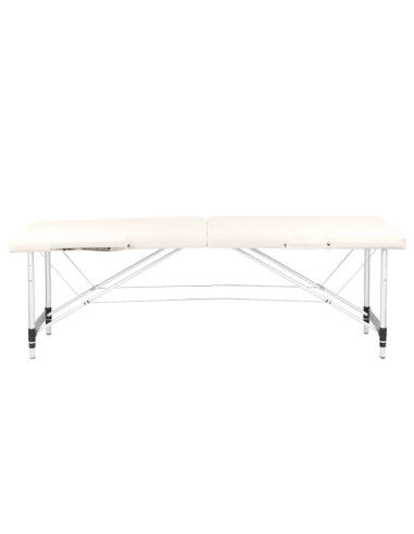 Folding massage table, aluminum comfort, 2-section cream