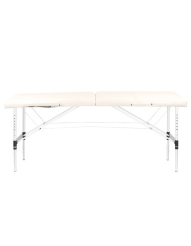 Folding massage table, aluminum comfort, 2-section cream