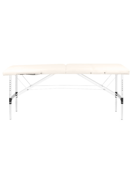 Folding massage table, aluminum comfort, 2-section cream