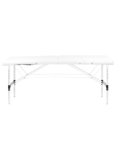 2-section aluminum folding massage table, comfort, white