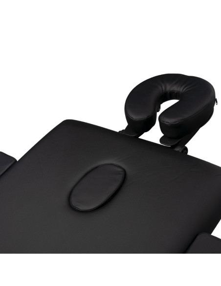 Folding massage table, aluminum, comfort, 2 black segments