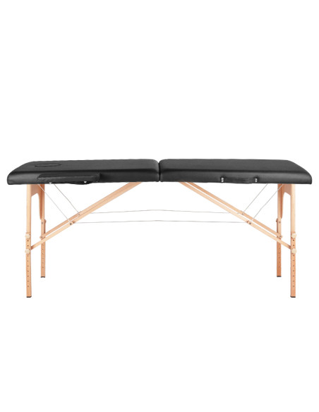 Folding massage table, wood comfort, 2 sections black