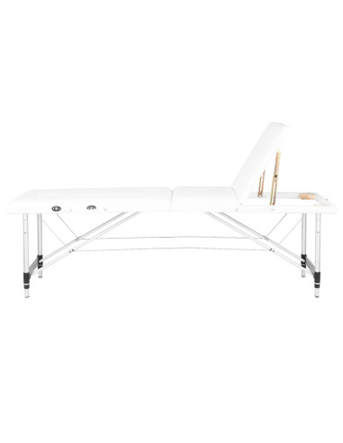 3-section aluminum comfort massage table, white