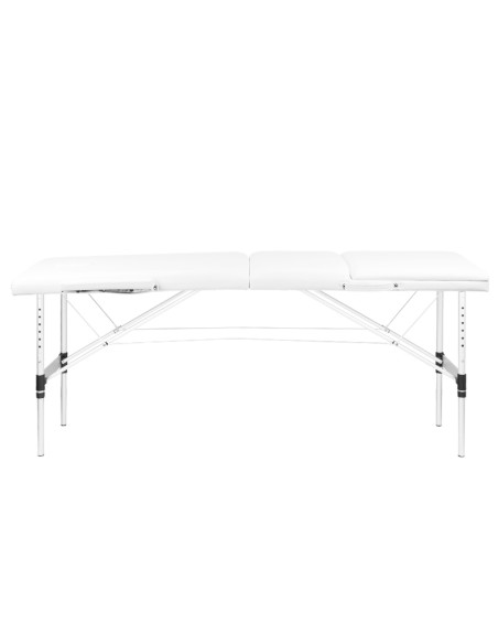 3-section aluminum comfort massage table, white