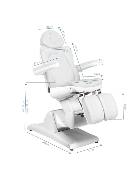 Electric cosmetic chair azzurro 870s pedi 3 strong white