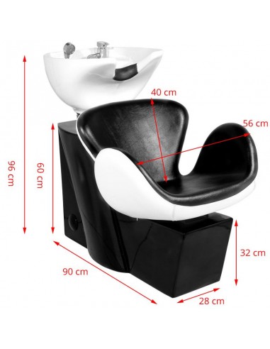 Gabbiano Amsterdam hair wash unit black and white