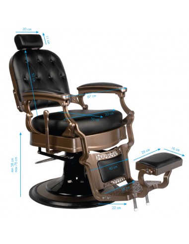 Old Ernesto Black Barber Chair Gabbiano