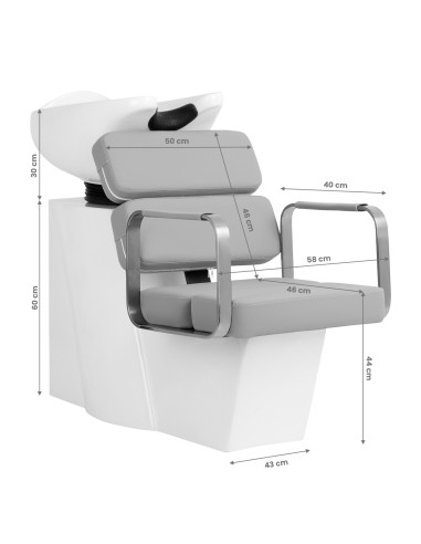 Gabbiano gray Porto hairdressing wash unit