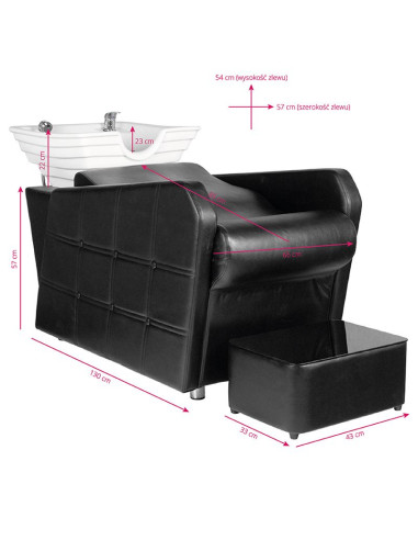 Hair system hsb07 hairdressing wash unit black