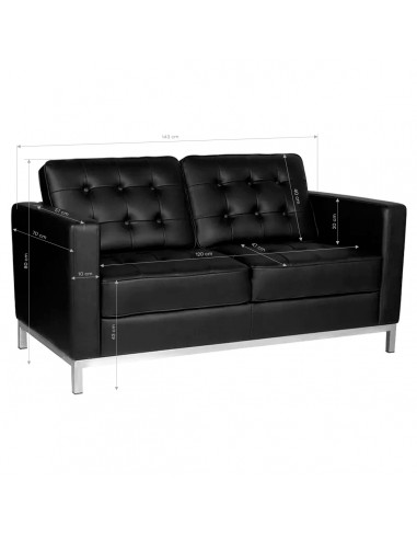 Gabbiano sofa for waiting room bm18019 black