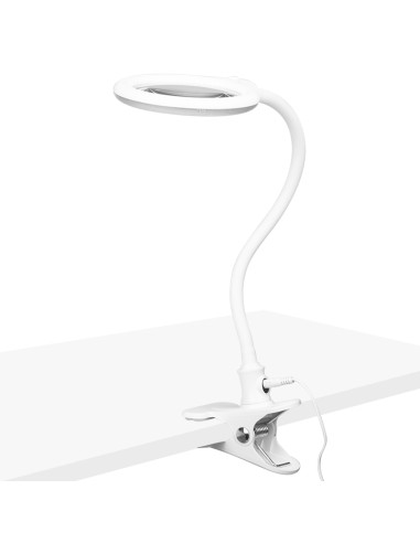 Elegant 2014-2r 30 led magnifier lamp smd 5d with a stand and a clip on the desk