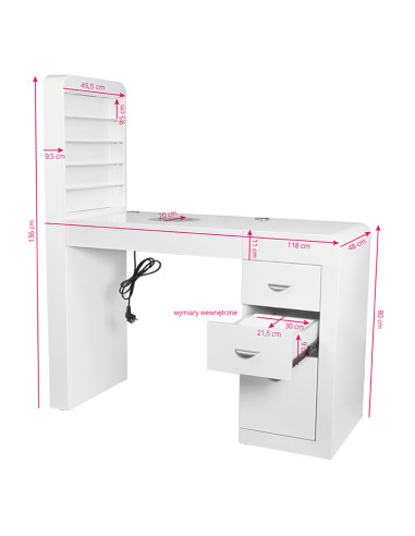 Cosmetic desk 310 white right