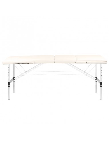 Folding massage table, aluminum comfort, 3-section cream