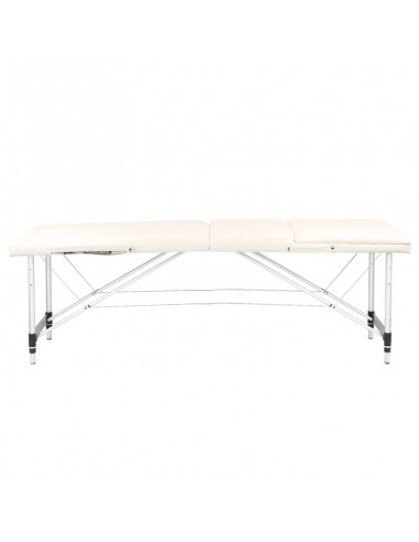 Folding massage table, aluminum comfort, 3-section cream