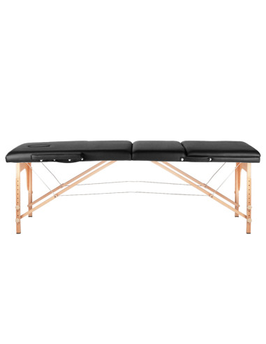 3-section black comfort massage table, wood comfort