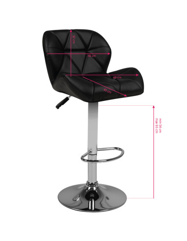 Bar stool m01 quilted adjustable black