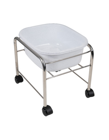 Straight pedicure tray with chrome wheels