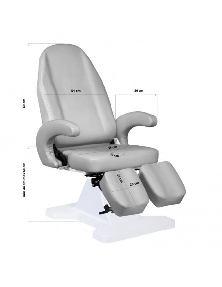 112 hydraulic podiatry chair, gray