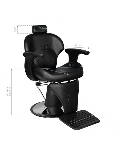 Gabbiano Igor Black Barber Chair