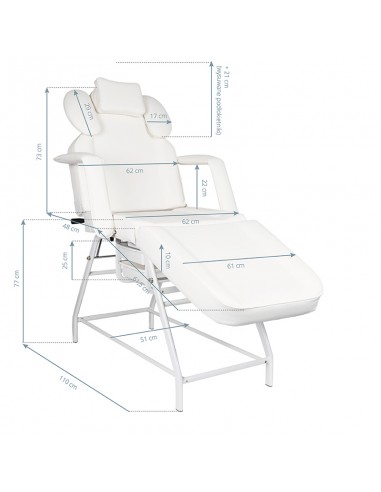 Ivette eyelash treatment chair white