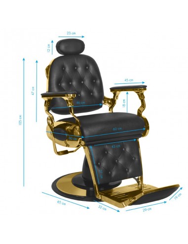 Gabbiano Barber Chair Grancesco black and gold