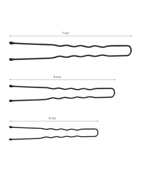 Hairdressing buns for hair e-65 300 pieces 7 cm black