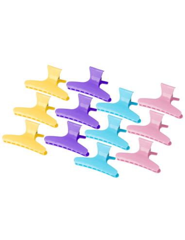 Crabs hairdressing clamps e-47 12 pcs 8,2cm assorted color