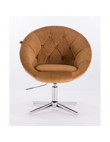 Carmel colour velour chairs for sale. Hroove Salon Chair - Carmel BFHR8516