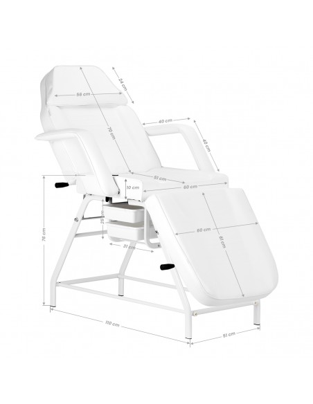 COSMETIC CHAIR 557A WITH CUVETTE WHITE