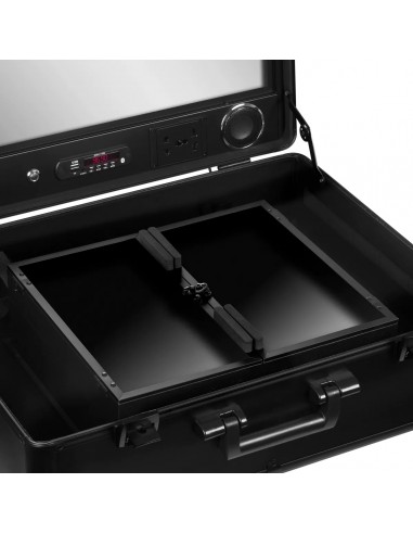 BOX PORTABLE STAND WITH BLACK SPEAKERS