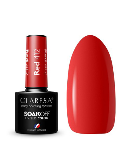 CLARESA Hybrid nail polish RED 412 -5g