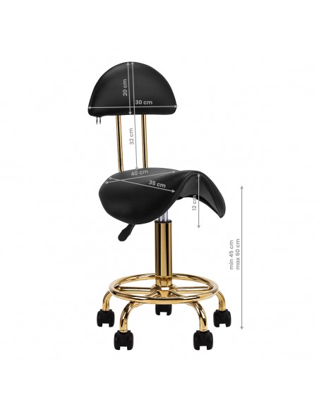 COSMETIC STOOL 6001G GOLD BLACK
