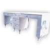 PIERO Two Station Nail Desk with 5 drawers - Bella Diamond Collection