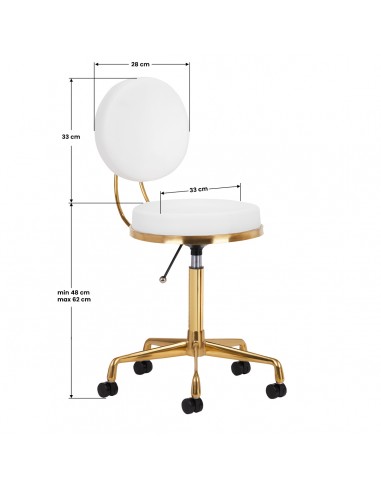 COSMETIC STOOL H5 WHITE GOLD