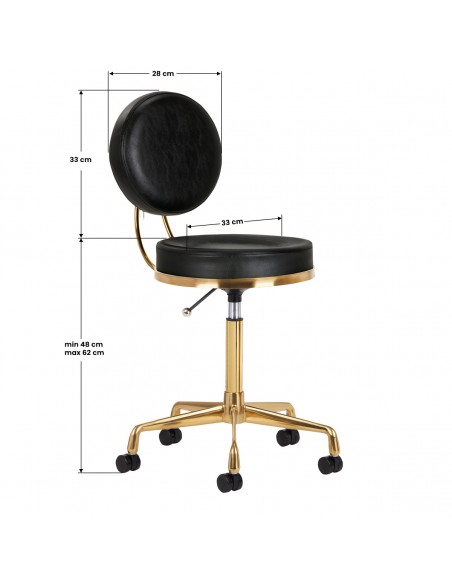 COSMETIC STOOL H5 GOLD BLACK