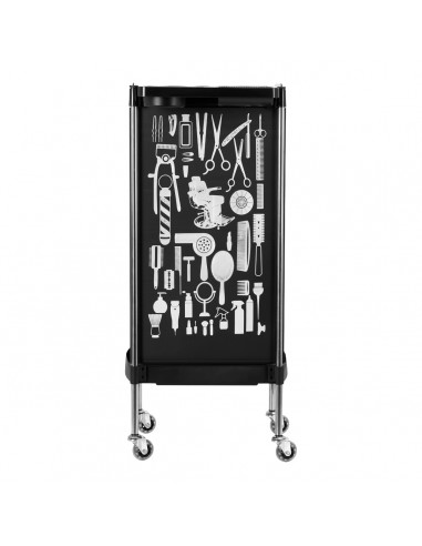 GABBIANO HAIRDRESSER TROLLEY X11-9 BLACK GRAPHICS
