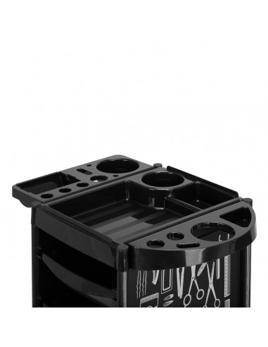 GABBIANO HAIRDRESSER TROLLEY X11-9 BLACK GRAPHICS