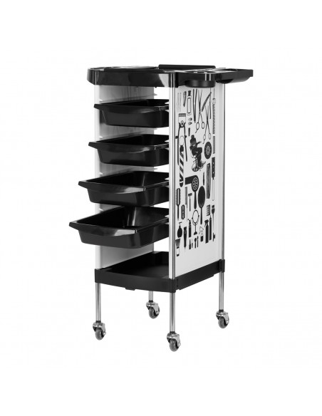 GABBIANO HAIRDRESSER TROLLEY X11-9 WHITE GRAPHICS