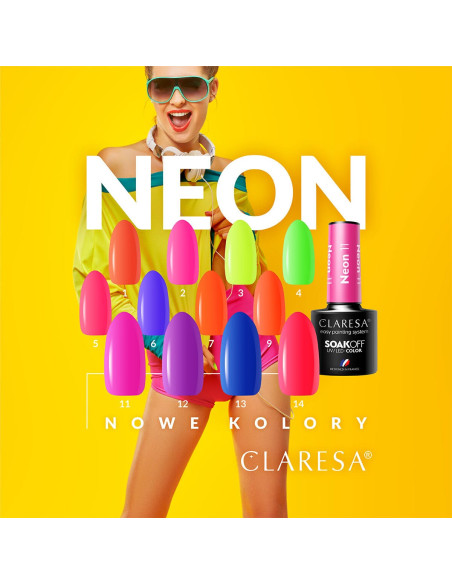 CLARESA Hybrid nail polish NEON 12 -5g