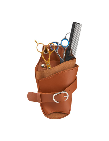 HOLSTER BELT FOR HAIR SCISSORS T11 BROWN
