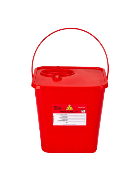 5 L RED MEDICAL WASTE CONTAINER